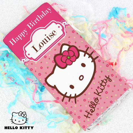 Personalised Hello Kitty Floral 100g Chocolate Bar Extra Image 2
